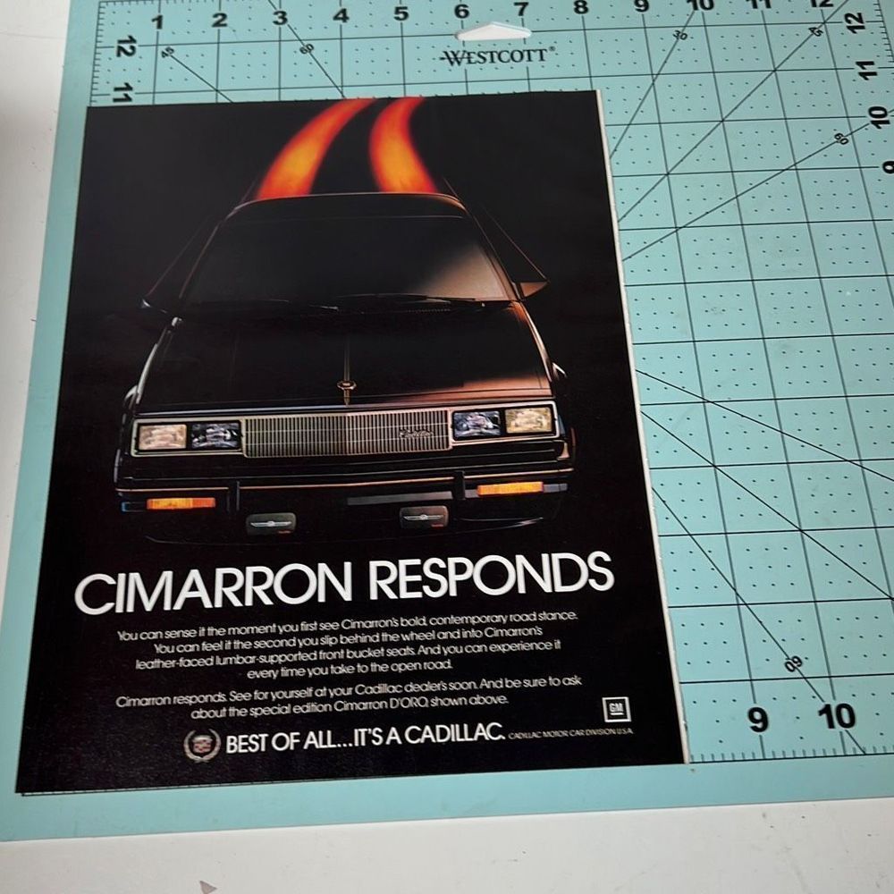 1983 Cadillac Cimarron GM Magazine Print Ad Advertisement